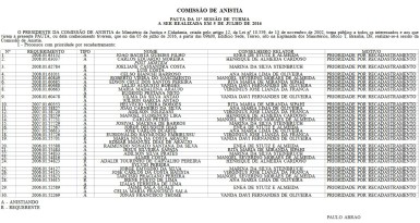 MJC + CA = PAUTA DA 11ª SESSÃO DE TURMA - DIA 05.07.2016